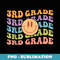 Colorful 3rd Grade Groovy Smile Teacher Back to School - Vintage Sublimation PNG Download