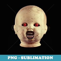 scary doll head creepy halloween horror baby costume - sublimation png file