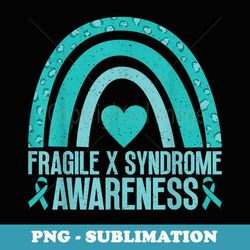 we wear teal for the fragile x syndrome awareness rainbow - vintage sublimation png download