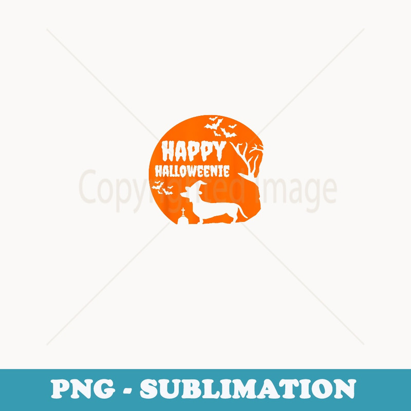 Happy Halloweenie Dachshund . Funny Halloween - Special Edition Sublimation PNG File