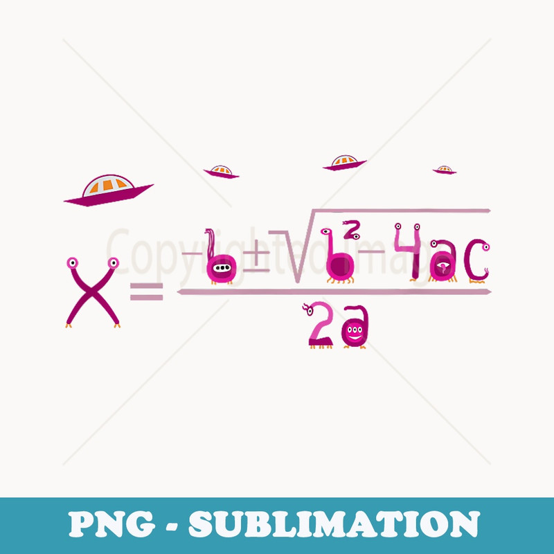 Nerdy Aliens Cute Math - Artistic Sublimation Digital File