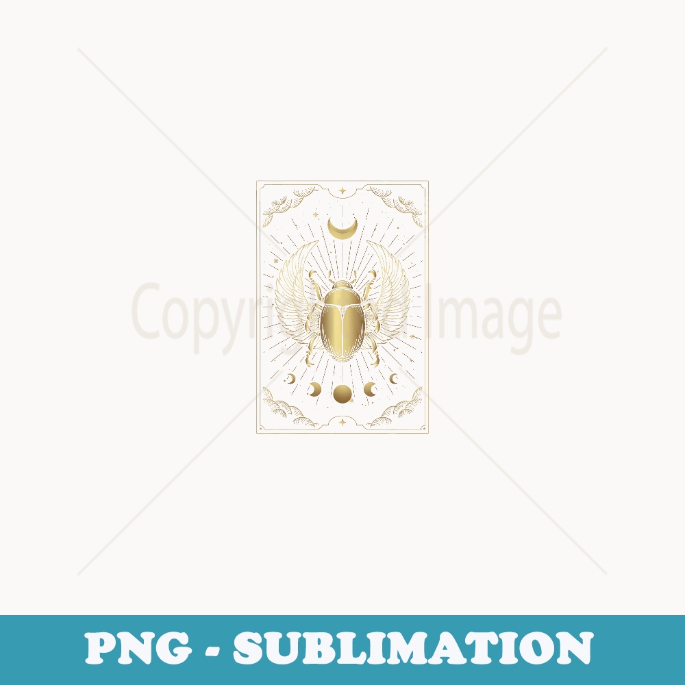 Egyptian Winged Scarab Moonphase Ornamen Engraving Tarot - Trendy Sublimation Digital Download