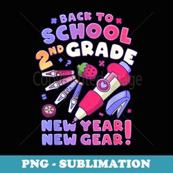 back to school, girl 2nd grade, second grade school supplies - unique sublimation png download