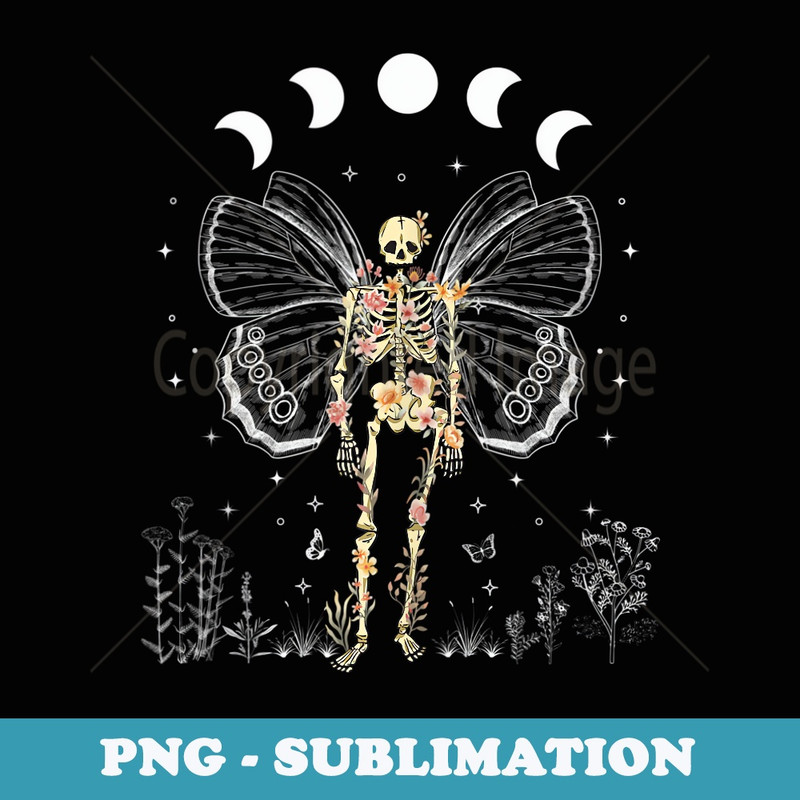 Fairy Grunge Fairycore Aesthetic Butterfly Skeleton Gothic - Exclusive PNG Sublimation Download