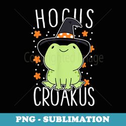 funny halloween frog cute hocus croakus witch hat - elegant sublimation png download