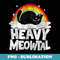 Heavy Meowtal Cat Rainbow Retro Goth Funny Death Metal - Creative Sublimation PNG Download