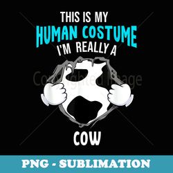 this is my human costume i am really a cow halloween - retro png sublimation digital download