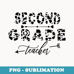 cow print skin pattern 2nd grade teacher 1st day of school - retro png sublimation digital download