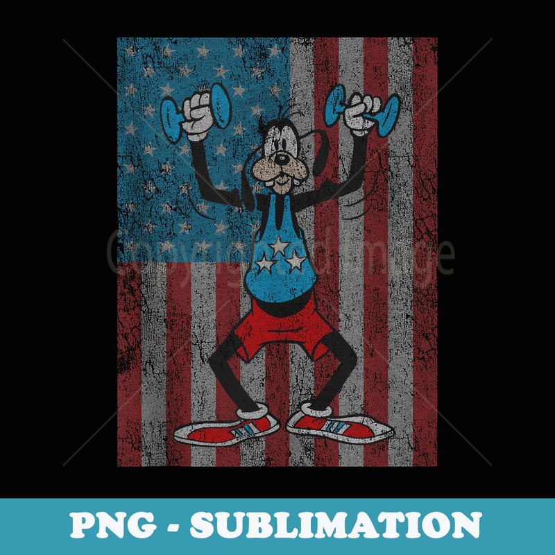 Disney - Goofy Pumping Iron Americana - Decorative Sublimation PNG File