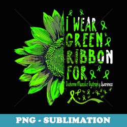 sunflower green ribbon duchenne muscular dystrophy awareness - retro png sublimation digital download
