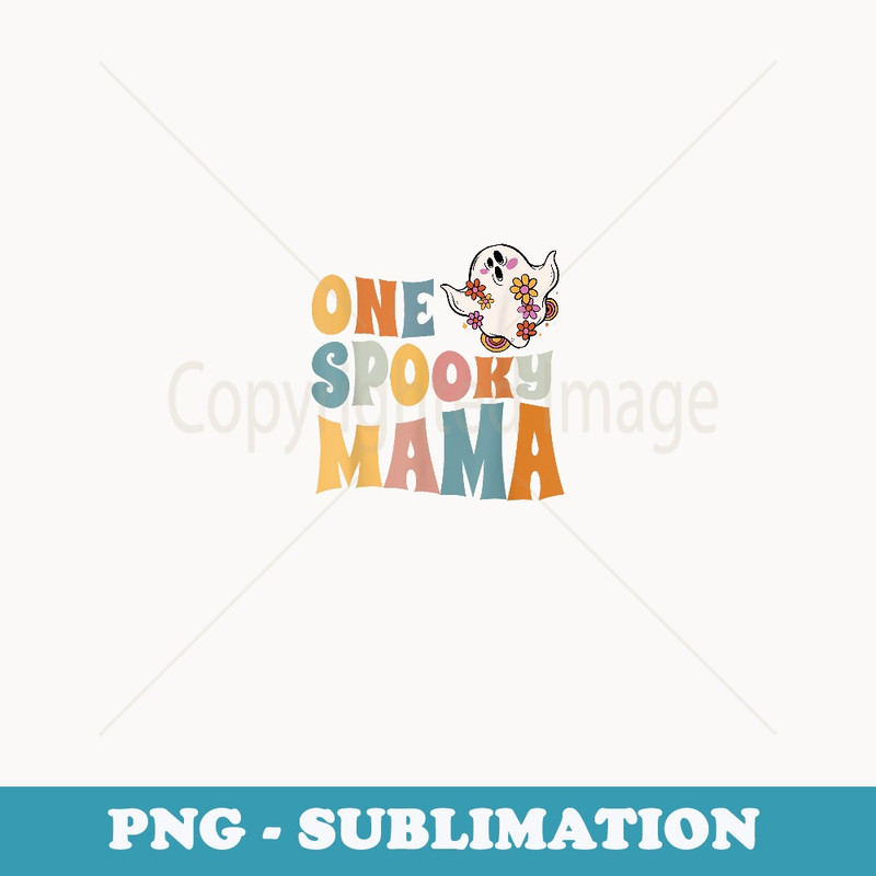 Mom One Spooky Mama Groovy Halloween Costume - Premium Sublimation Digital Download