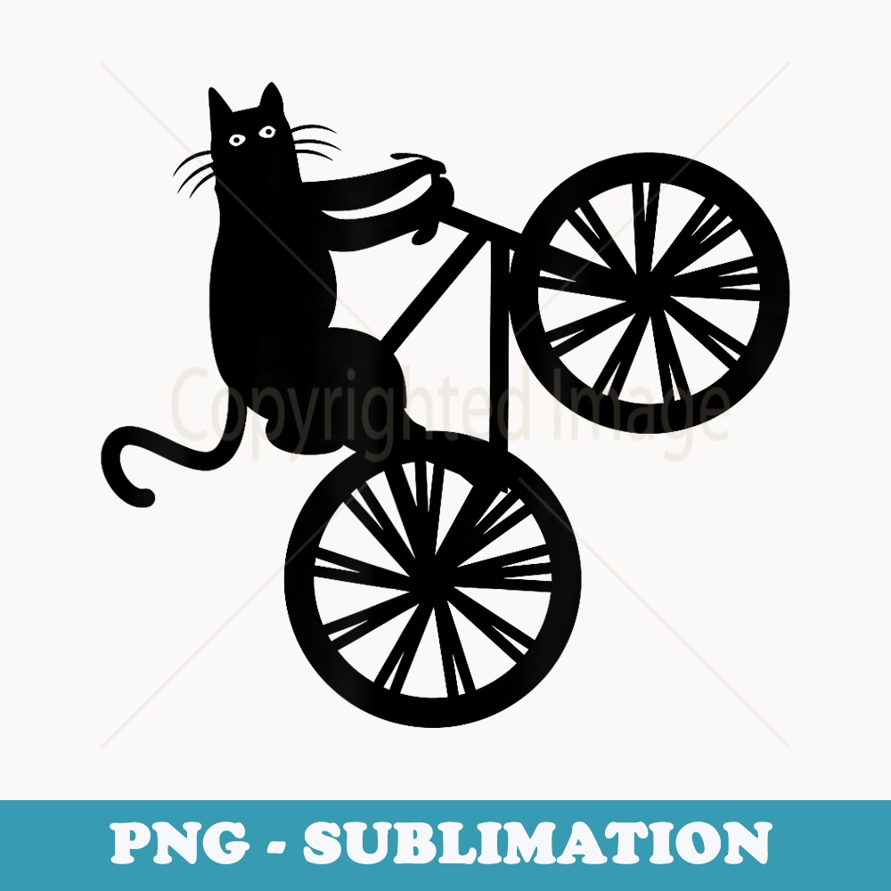 Funny Cat Riding Trick Bike Novelty - Retro PNG Sublimation Digital Download