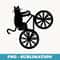 Funny Cat Riding Trick Bike Novelty - Retro PNG Sublimation Digital Download