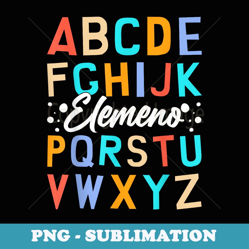 ABCD Elemeno Teacher Pre K Kindergarten Back To School - PNG Transparent Sublimation Design