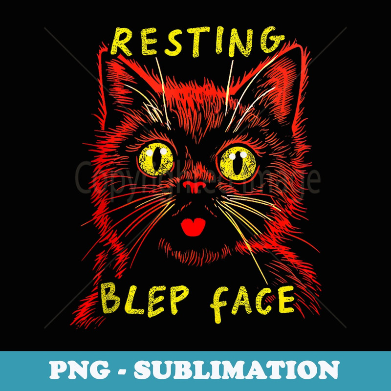 Resting Blep Face Cute Cat With Cute Blep Tongue - Modern Sublimation PNG File