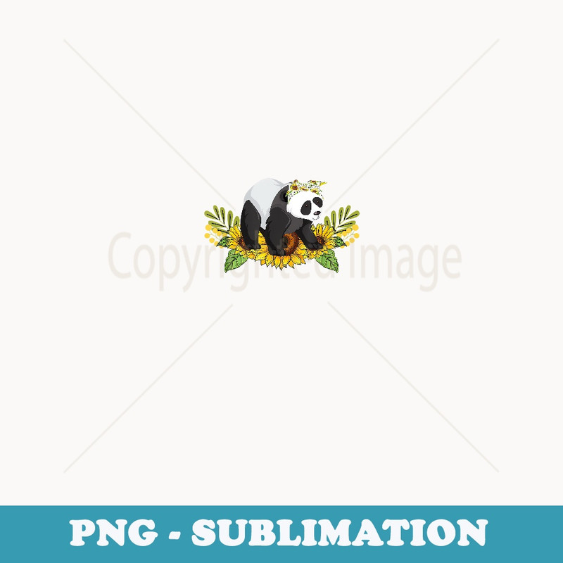 Panda Bear Sunflower Panda Bear Lover s - Instant PNG Sublimation Download