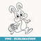 Easter Bunny  Rabbit Coloring Book - PNG Sublimation Digital Download