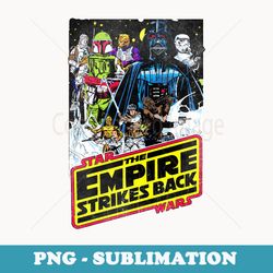 star wars the empire strikes back vintage comic logo - unique sublimation png download