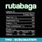 Rutabaga Nutrition Facts Funny Thanksgiving Christmas Food - Retro PNG Sublimation Digital Download