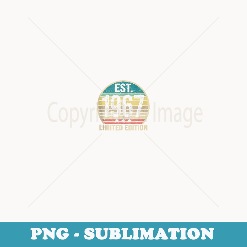 Est 1967 - 52 Years Old - 52nd Birthday Vintage Retro - Decorative Sublimation PNG File