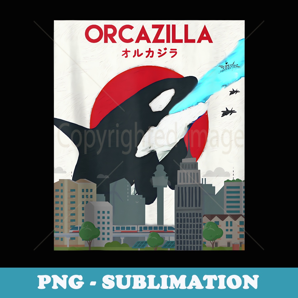 Funny Orcazilla Killer Whale  for Orca Lovers - Sublimation PNG File