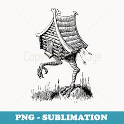 s walking house on chicken legs slavic folklore baba yaga art - premium png sublimation file