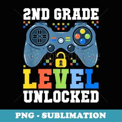 2nd grade level unlocked gamer first day of school boys - digital sublimation download file