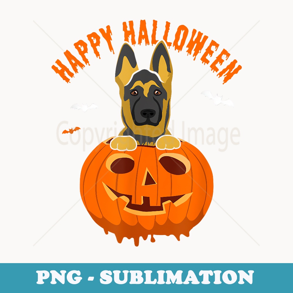 Halloween German Shepherd Too Cute to Spook Pumpkin Costume - Modern Sublimation PNG File