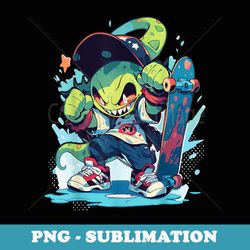 funny monster skateboard cute cartoon comic halloween retro - stylish sublimation digital download