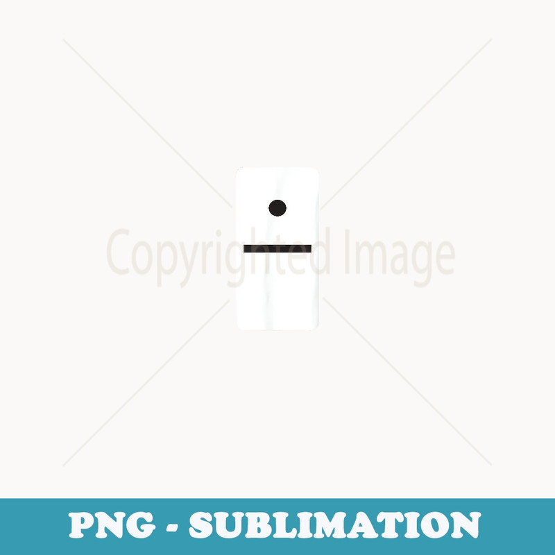 One Blank Dominoes Halloween Costume 1-0 Domino Game - Signature Sublimation PNG File