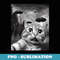 Funny Cat Selfie with UFOs retro cat - Premium PNG Sublimation File