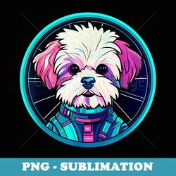maltipoo funny colorful cosmic galaxy astronaut space puppy - trendy sublimation digital download
