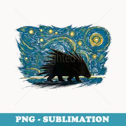 retro vintage style porcupine - digital sublimation download file