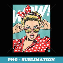 wow surprise face pop art comic book popular culture artist - stylish sublimation digital download