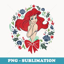 disney the little mermaid ariel seashell wreath - digital sublimation download file