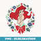 Disney The Little Mermaid Ariel Seashell Wreath - Digital Sublimation Download File