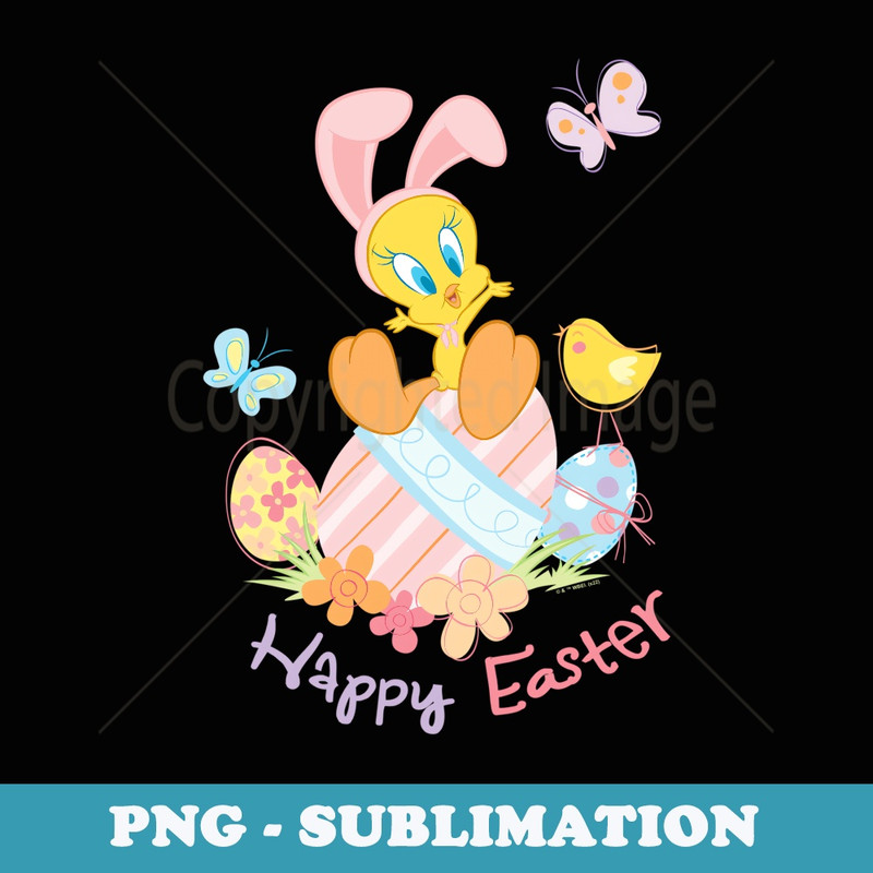 Looney Tunes Happy Easter Tweety With Bunny Ears - Sublimation Digital Download