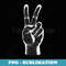 Hand Finger Sign Peace Awareness Symbol - Elegant Sublimation PNG Download