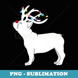 french bulldog dog reindeer lights plaid santa hat christmas - aesthetic sublimation digital file