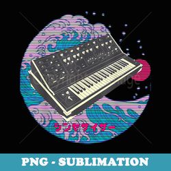 vintage synthesizer analog japanese synth - signature sublimation png file