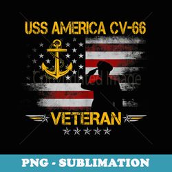 uss america cv-66 aircraft carrier veteran flag veterans day - unique sublimation png download