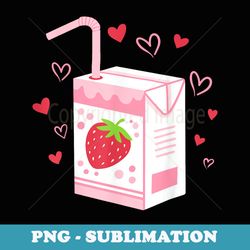 strawberry milk drink kawaii anime japanese - professional sublimation digital download