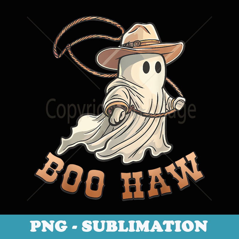 Boo Haw Ghost Spooky Cowboy Western Vintage Halloween - PNG Sublimation Digital Download