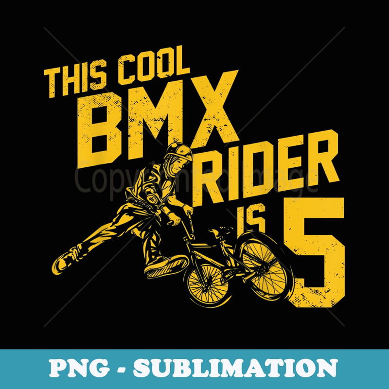 5th Birthday Boys Vintage BMX Rider Fan - Digital Sublimation Download File