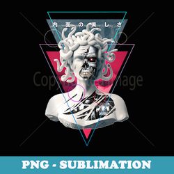 vaporwave cyborg medusa statue aesthetic art japanese otaku - signature sublimation png file