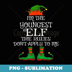 youngest elf family matching funny christmas - instant png sublimation download