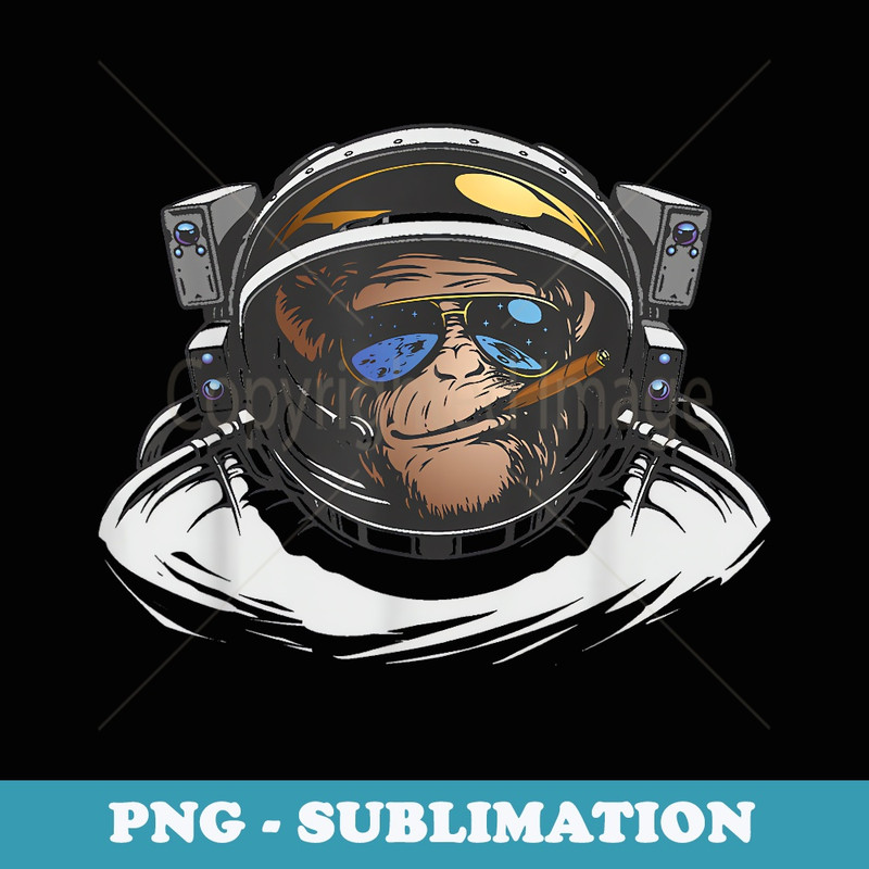 Funny Astronaut Monkey Smoking A Cigar Space - Stylish Sublimation Digital Download