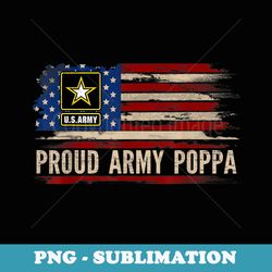 vintage proud army poppa american flag veteran - elegant sublimation png download