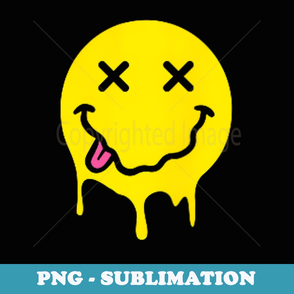 Melting Yellow Smile Funny Smiling Melted Dripping Face Cute - Professional Sublimation Digital Download