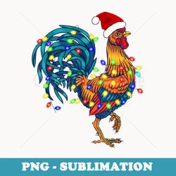 funny rooster chicken christmas lights pajama farmer s - exclusive png sublimation download